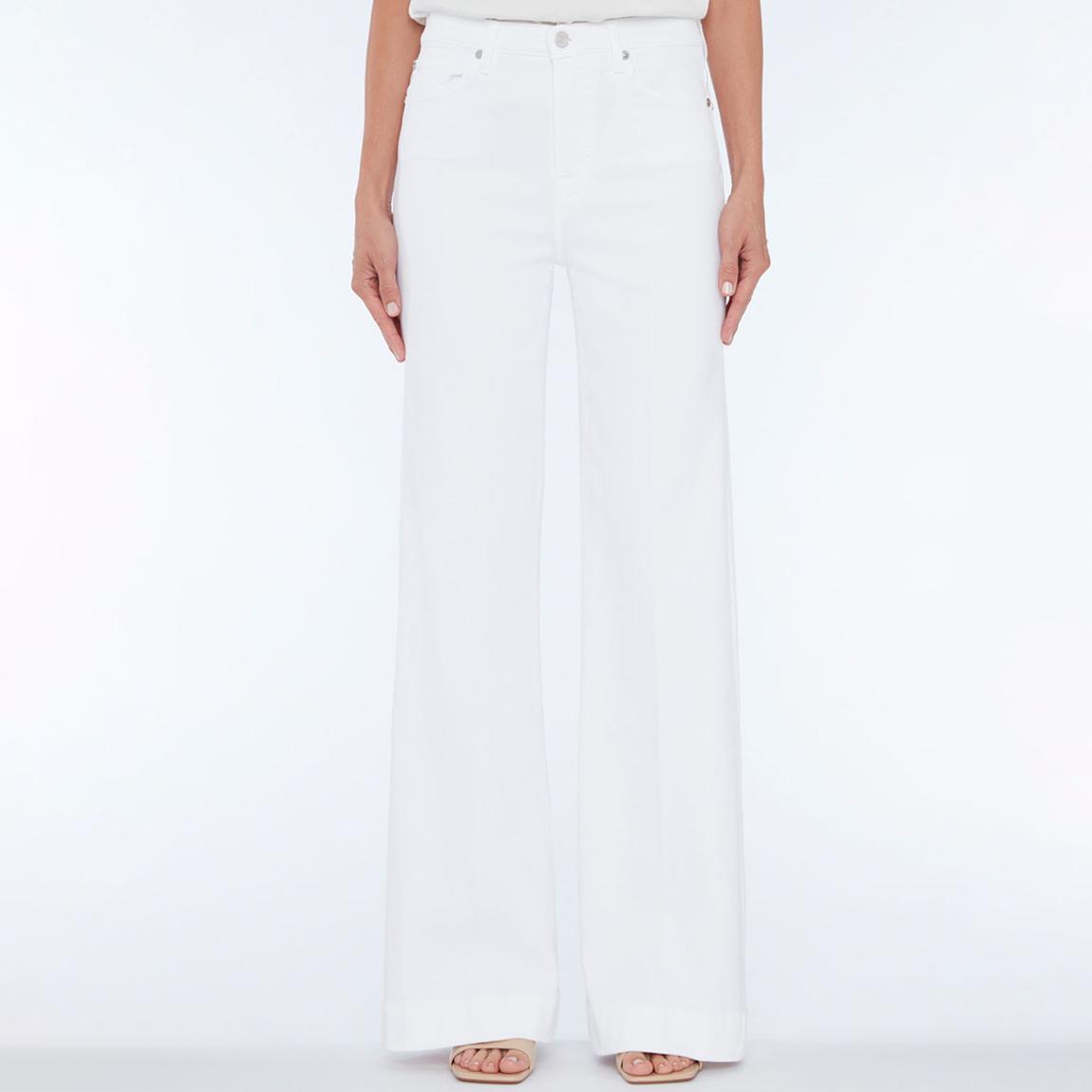 White Wide Leg Stretch Jeans main product photo