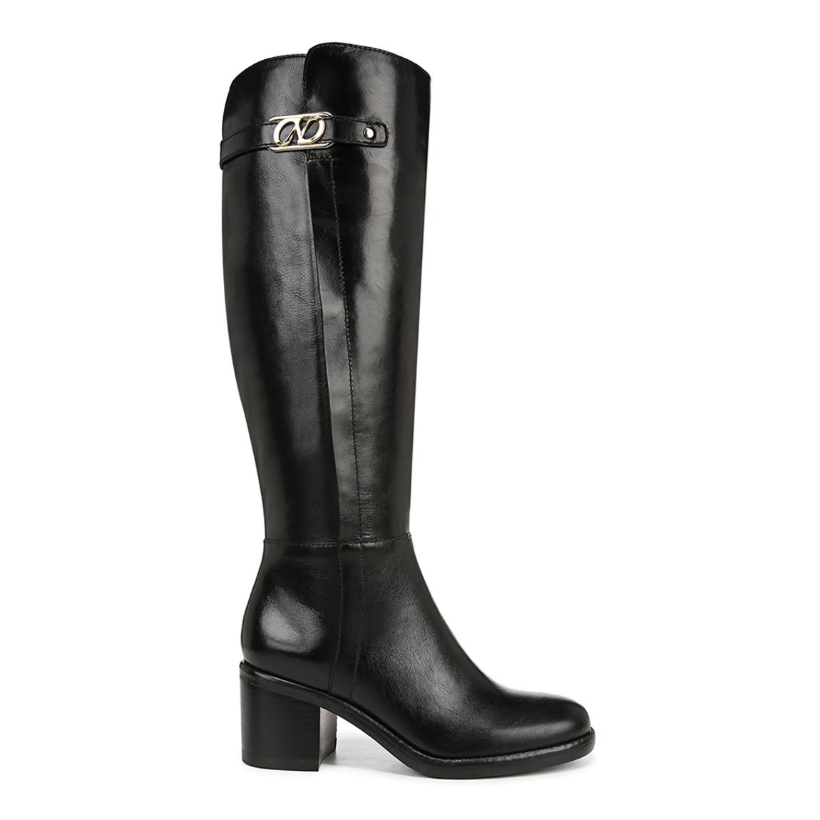 Black Leather Fannie Long Boot main product photo