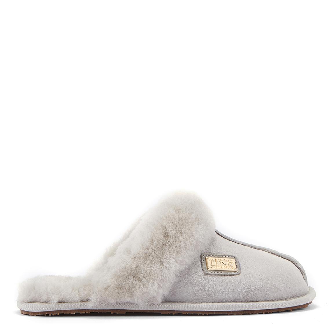 Grey Closed Mule Suede Slippers main product photo