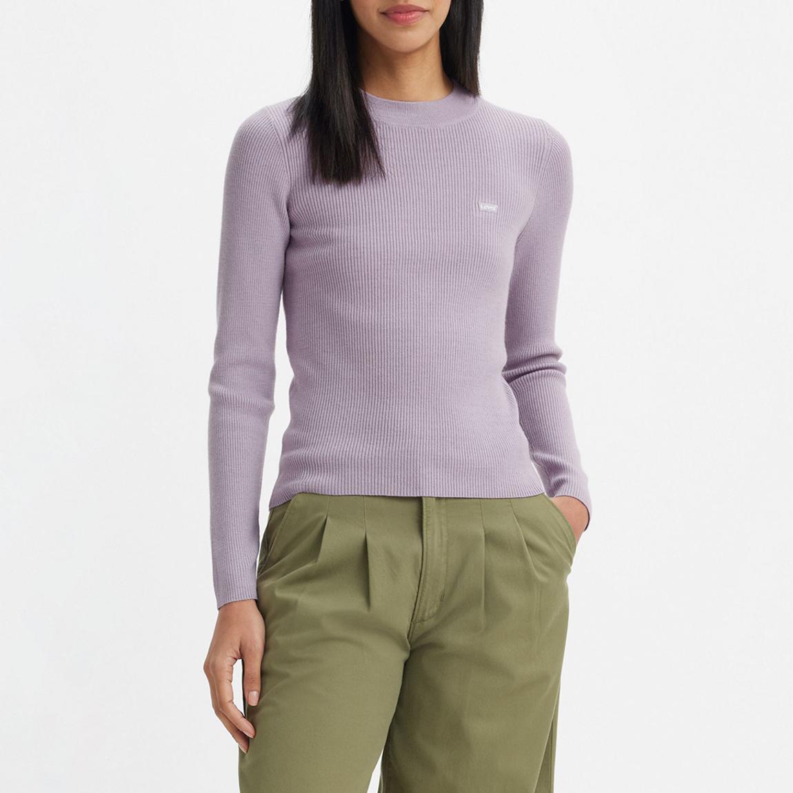 Purple Ribbed Long Sleeve T-Shirt main product photo