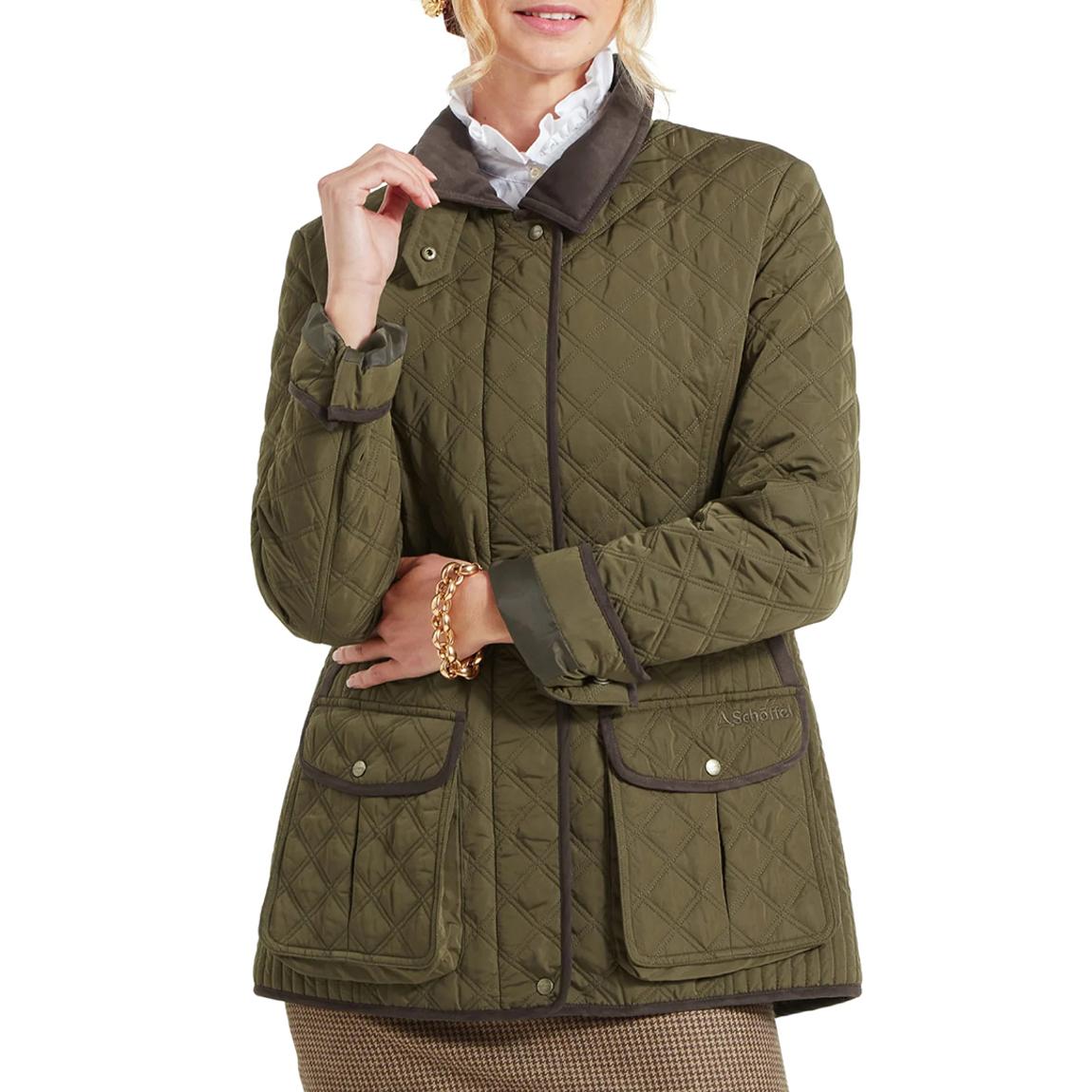 Olive Diamond-Quilted Jacket main product photo