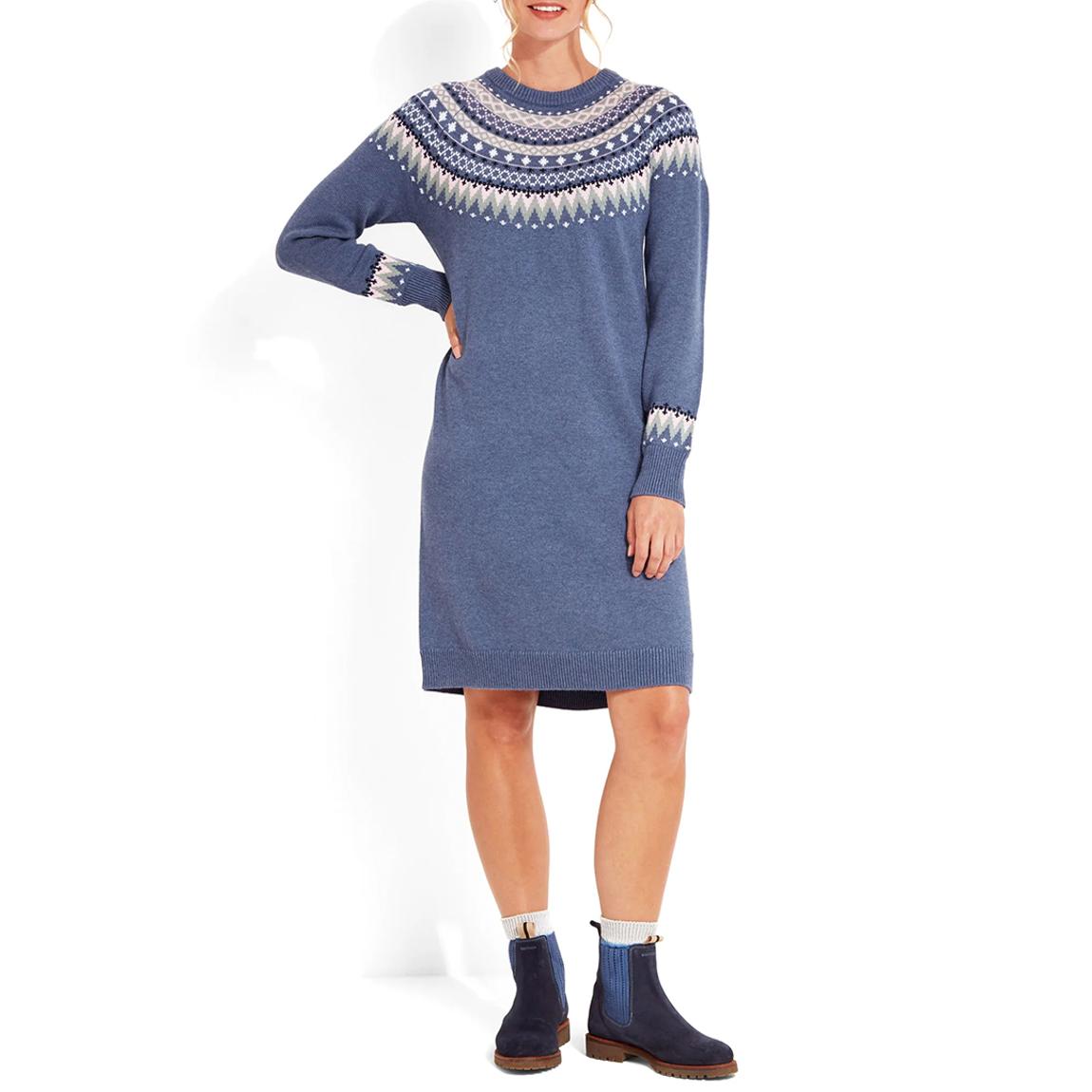 Cornflower Shetland Wool Blend Dress main product photo