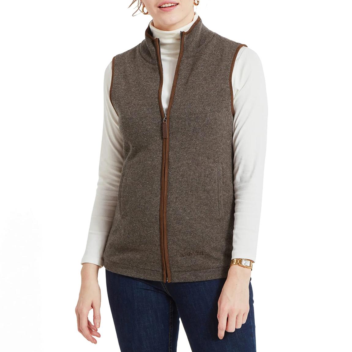 Cocoa Lambswool Aerobloc Gilet main product photo