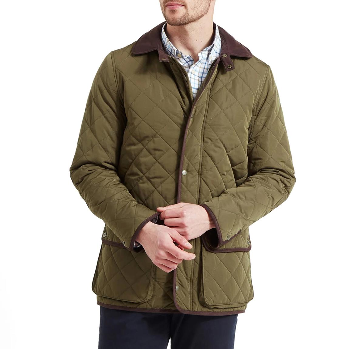 Olive Diamond-Quilted Jacket main product photo