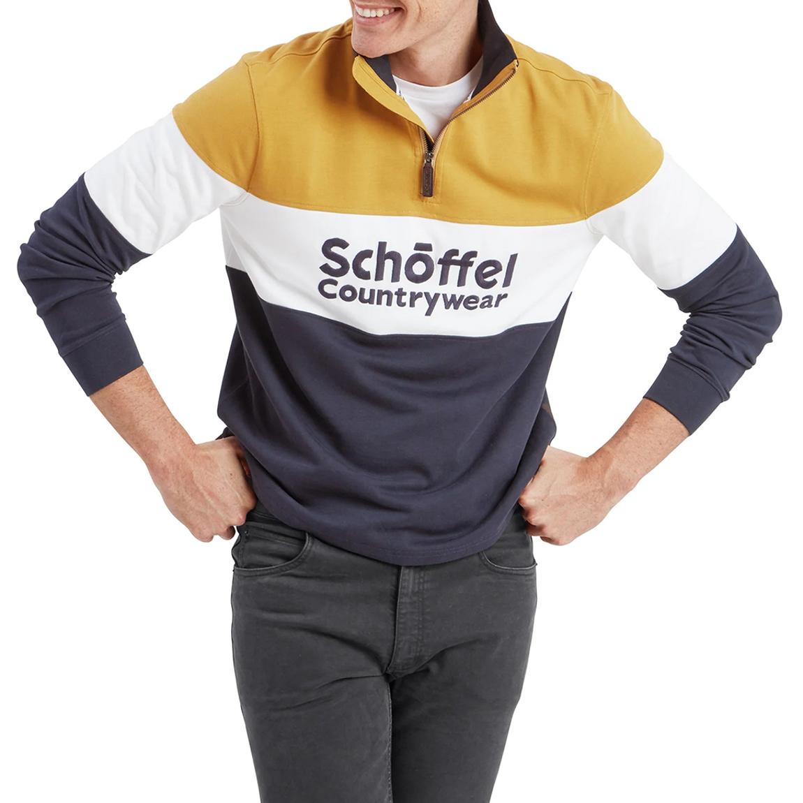Mustard/Navy Heritage Cotton Quarter-Zip main product photo