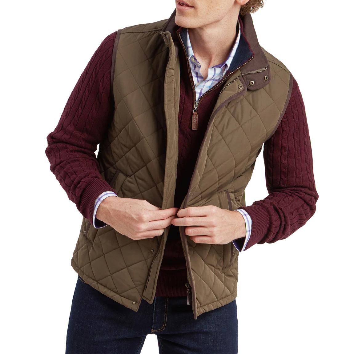 Coffee Barrowden Quilt Gilet main product photo