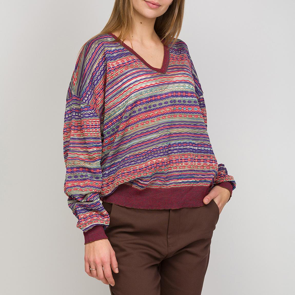 Pink/Blue V-Neck Cotton Blend Jumper main product photo