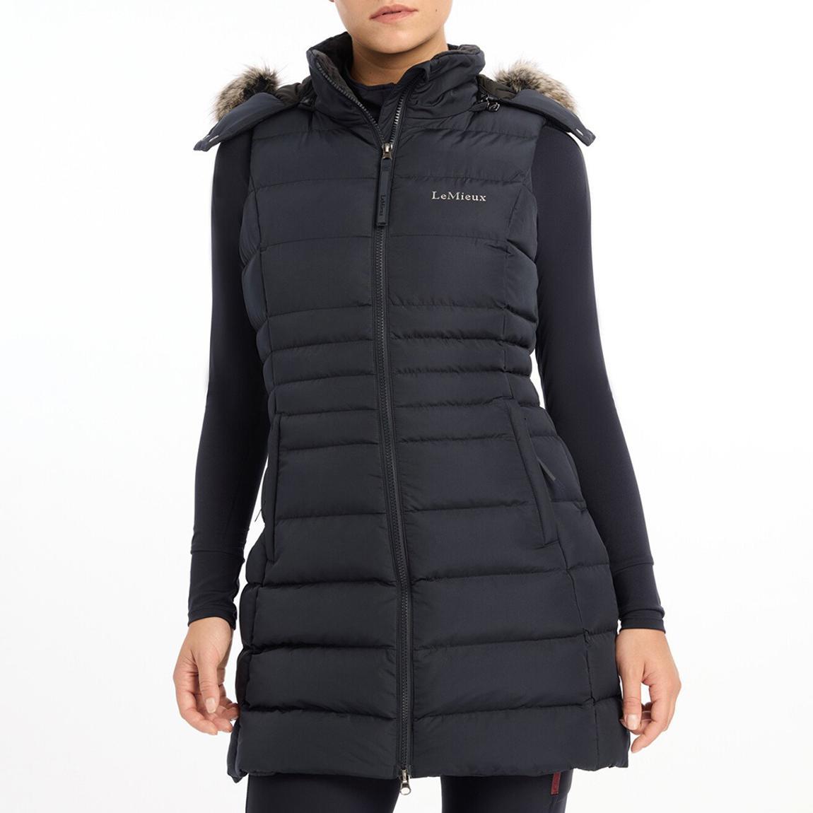 Navy Harper Longline Puffer Gilet main product photo
