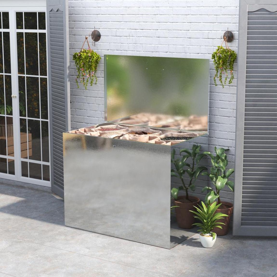 Galvanized Feed Storage Bin with Three Compartments main product photo