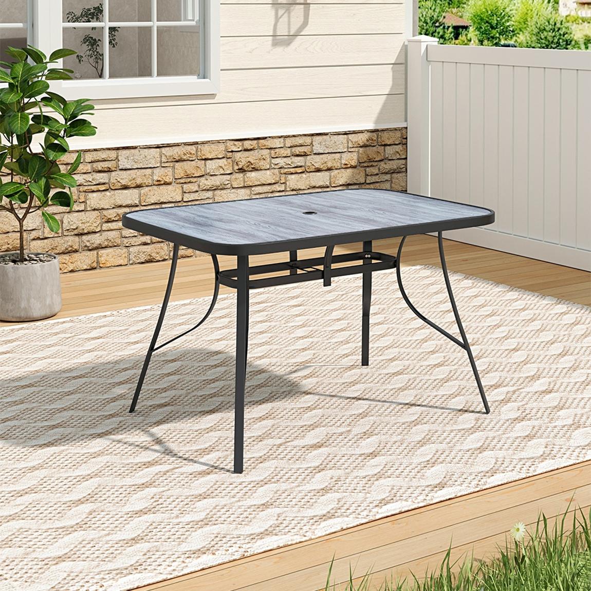 Garden Tempered Glass Wood Grain Coffee Table main product photo