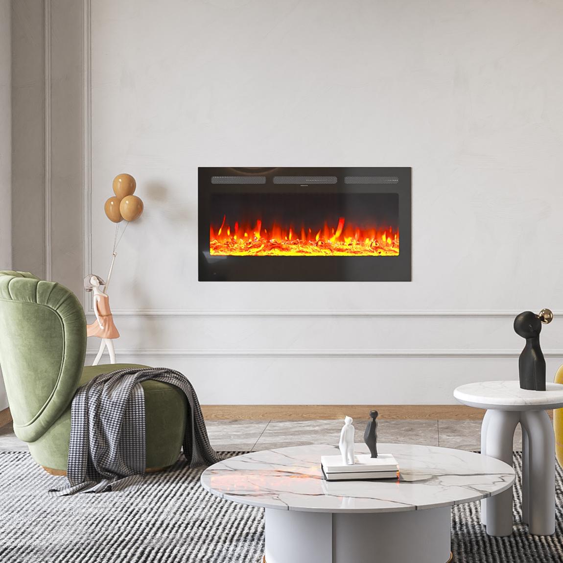 Recessed/Wall Mounted Electric Fireplace Adjustable Flame with Remote main product photo