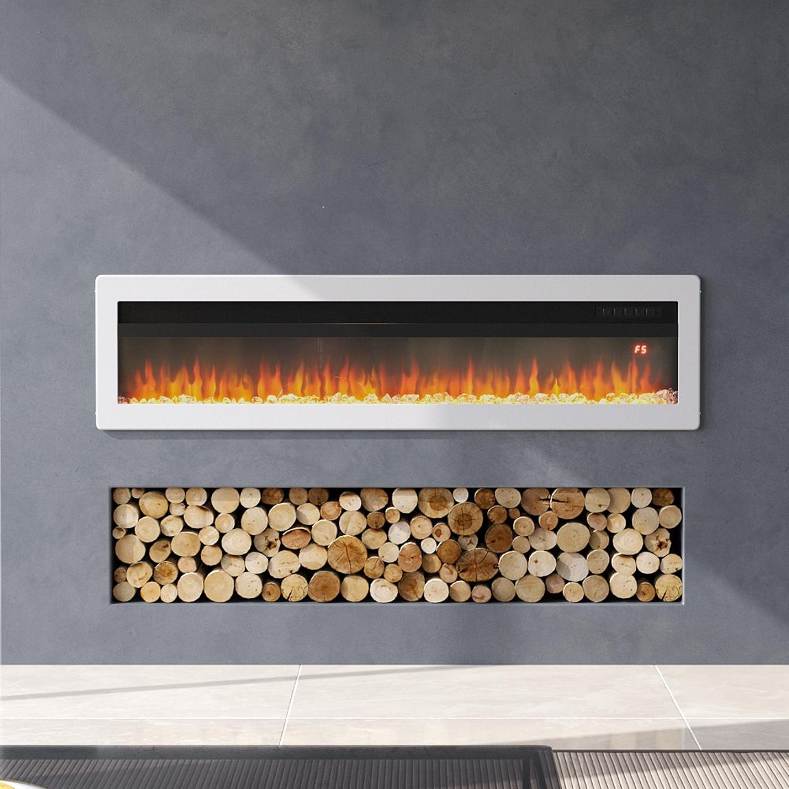 Electric Fireplace with Adjustable Flames, Wall Mounted or Freestanding main product photo