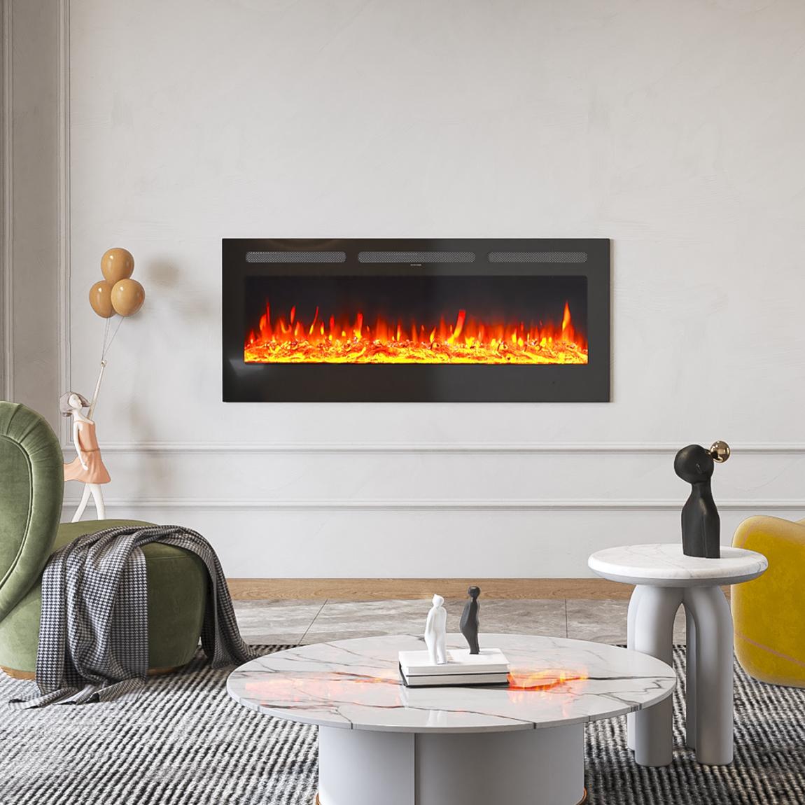 Recessed/Wall Mounted Electric Fireplace Adjustable Flame with Remote main product photo