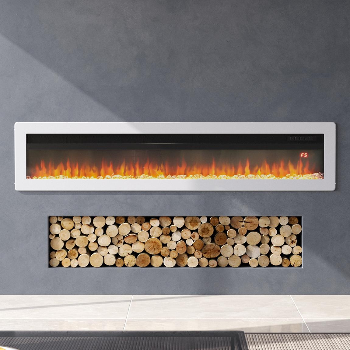 Electric Fireplace with Adjustable Flames, Wall Mounted or Freestanding main product photo