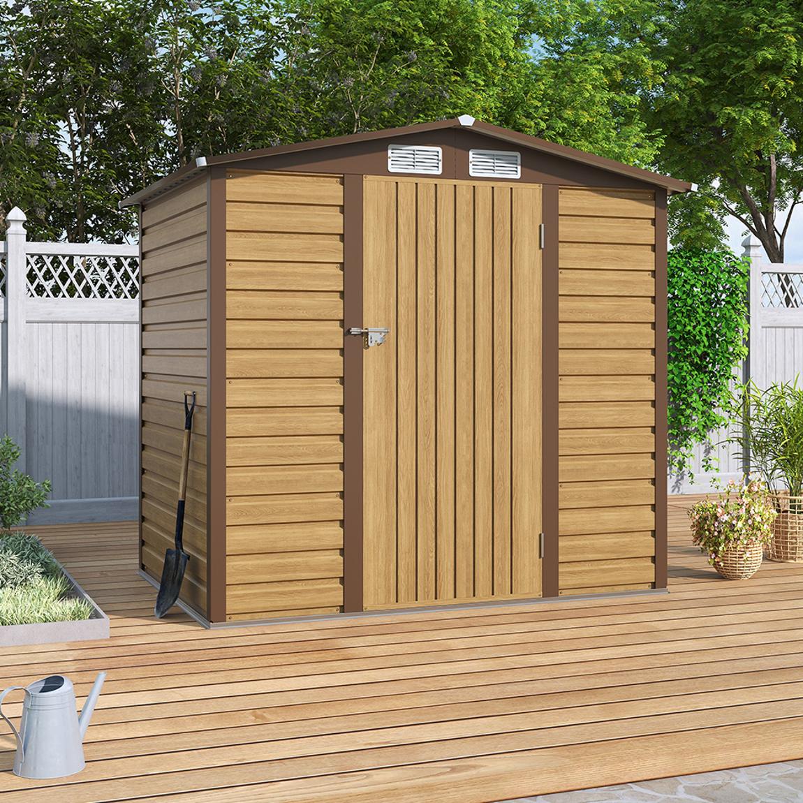 Tawny Outdoor Galvanized Steel Storage Shed main product photo