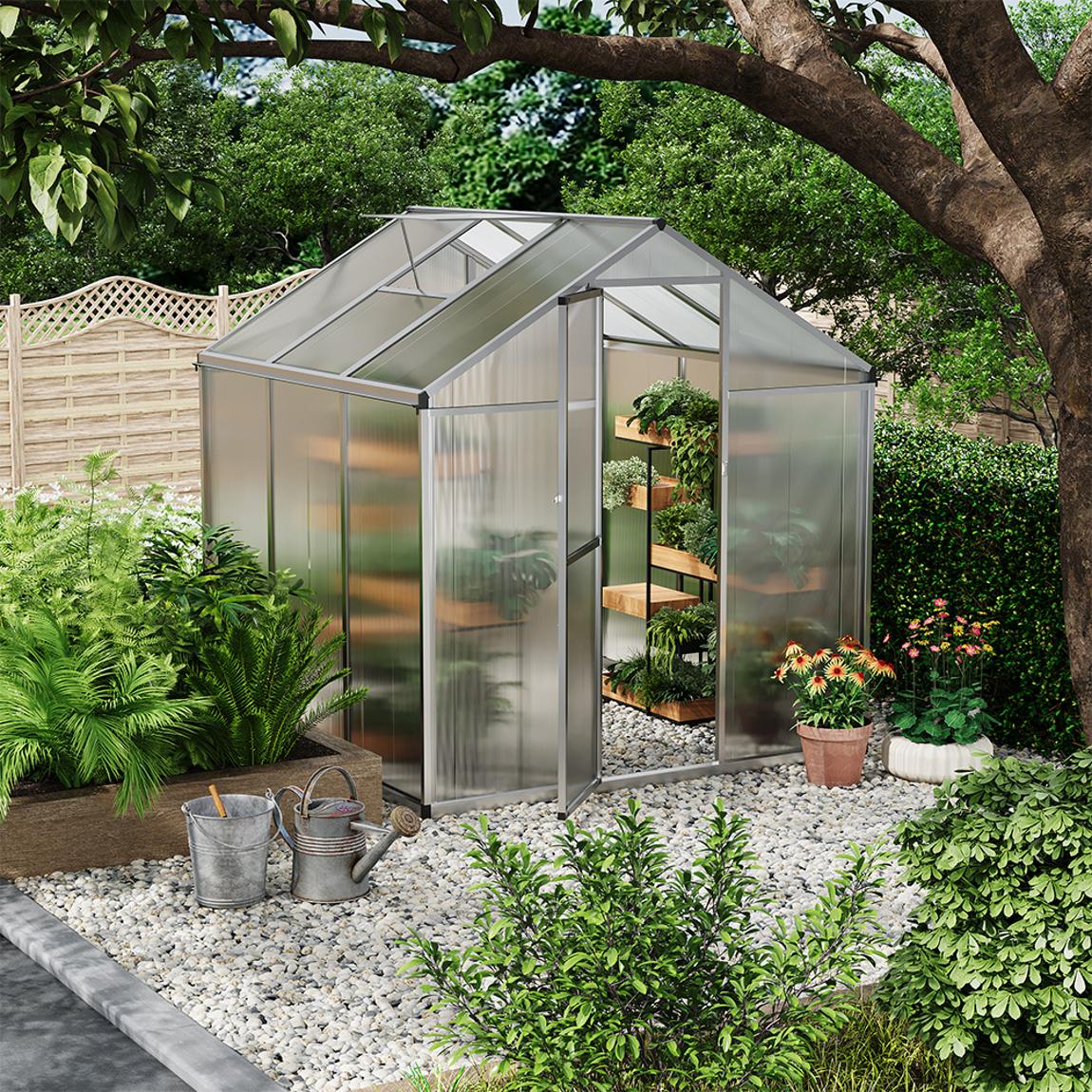 Silver Aluminium Frame Garden Large Greenhouse main product photo