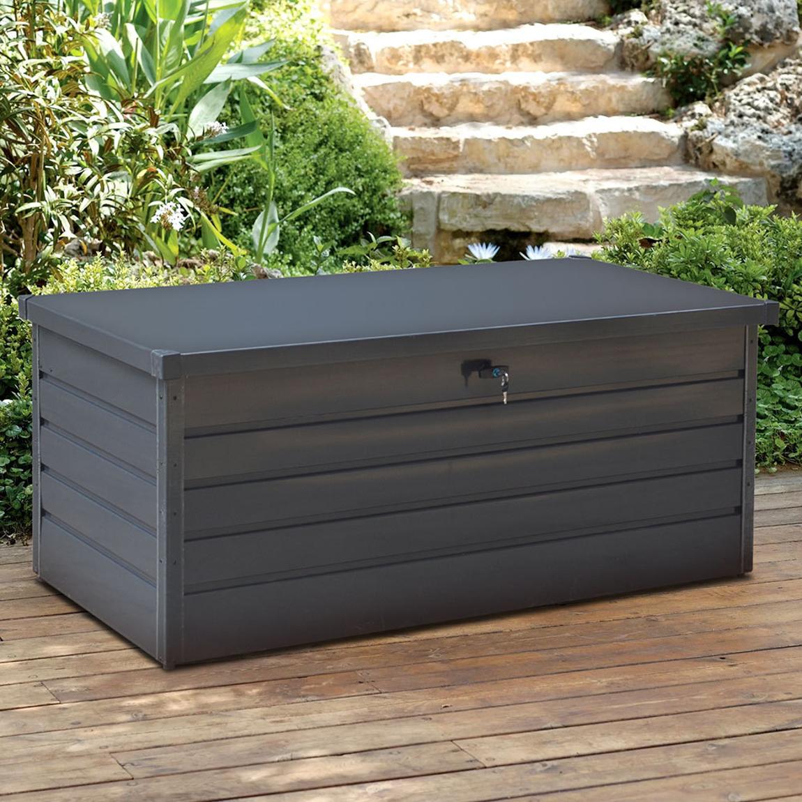 Anthracite Garden Lockable Metal Storage Box 600L main product photo