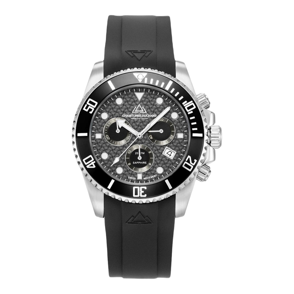 Men's Black Marine Chrono Rubber Watch 42mm main product photo