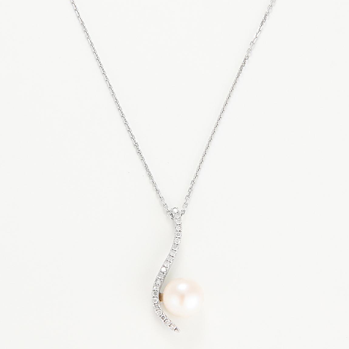Silver Diamond Swirl Necklace main product photo