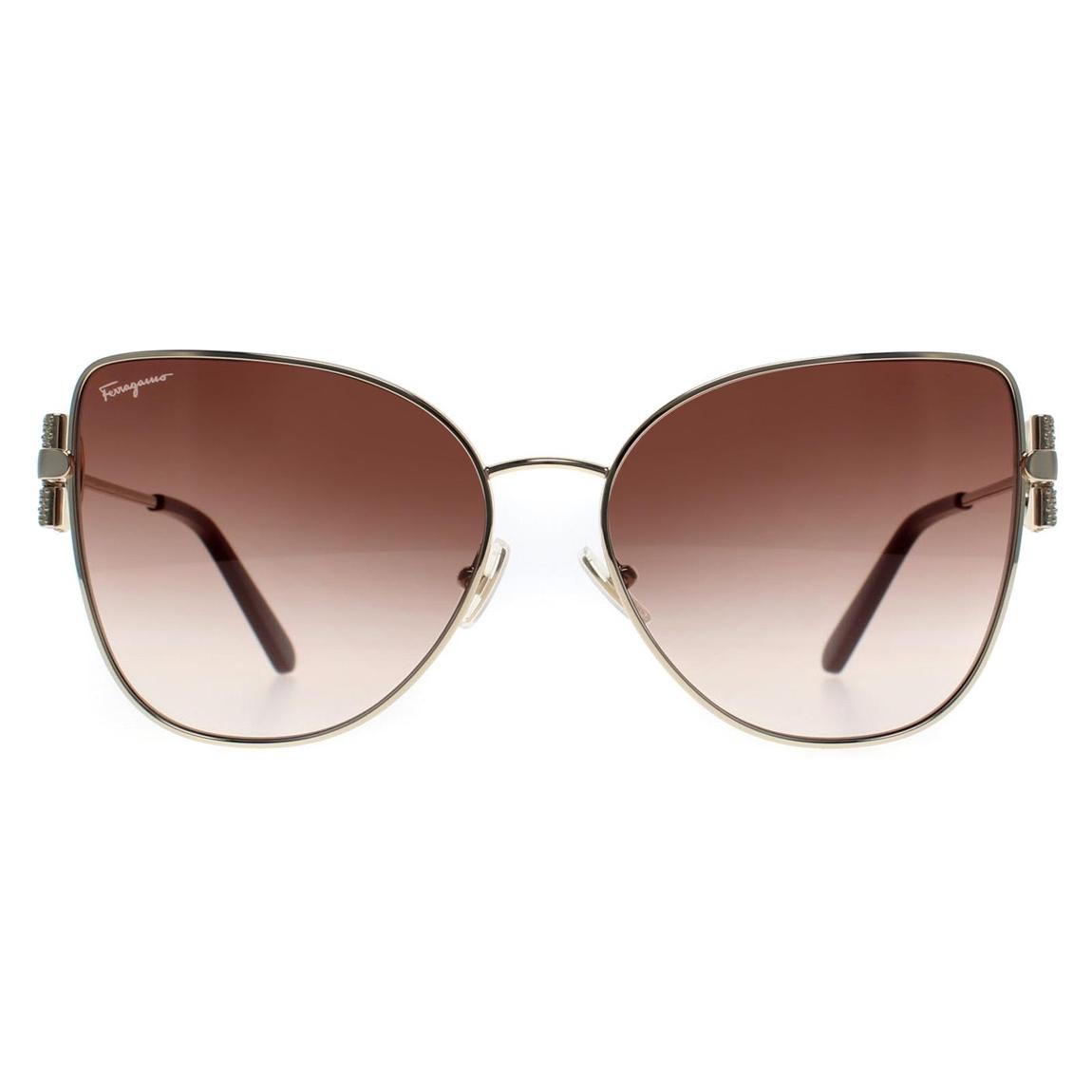 Gold, Brown Salvatore Ferragamo Sunglasses 60mm main product photo