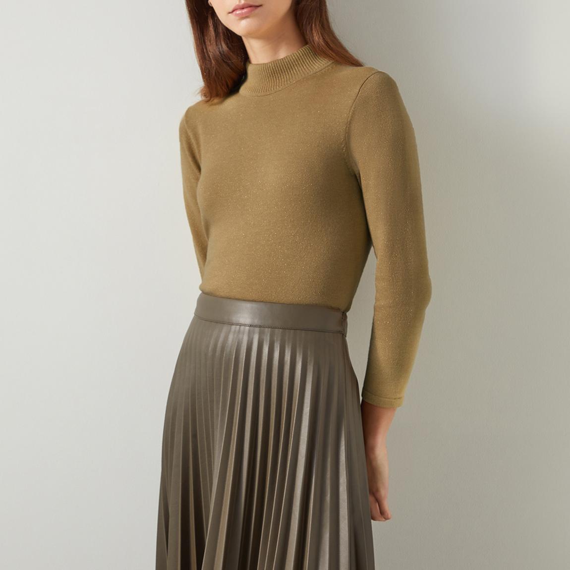 Olive Long Sleeve Mock Neck Top main product photo