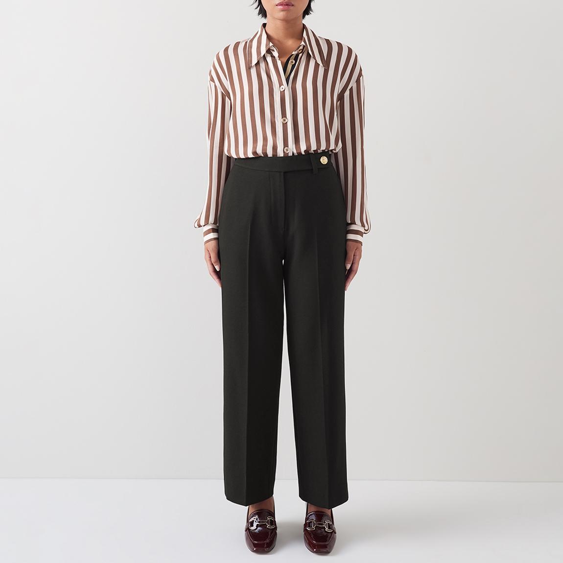 Black Petite Wide Leg Tailored Trousers main product photo