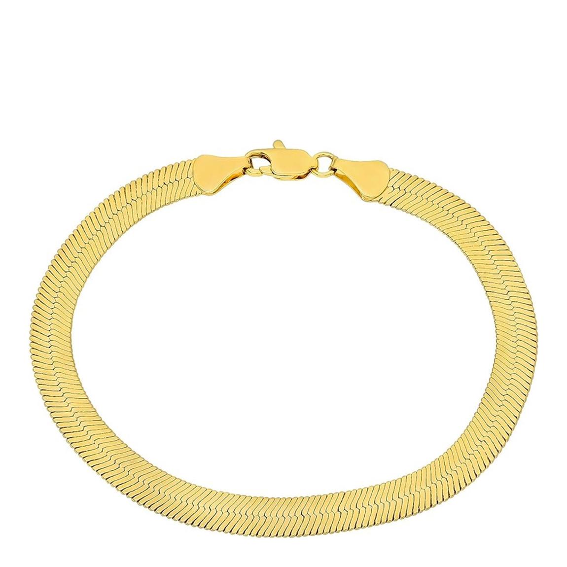 18K Gold Flat Link Classic Bracelet main product photo