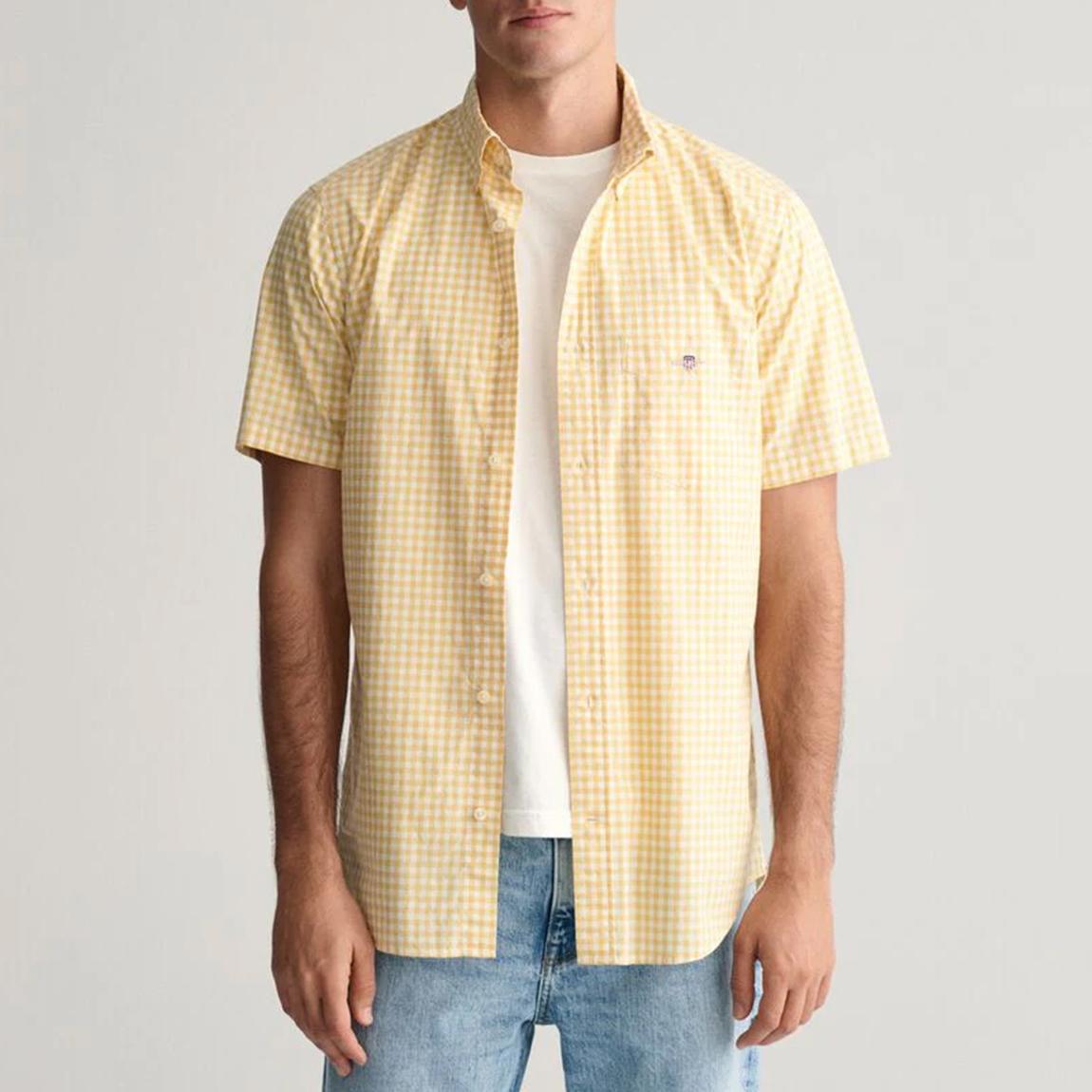 Yellow Reg Gingham Short Shirt main product photo