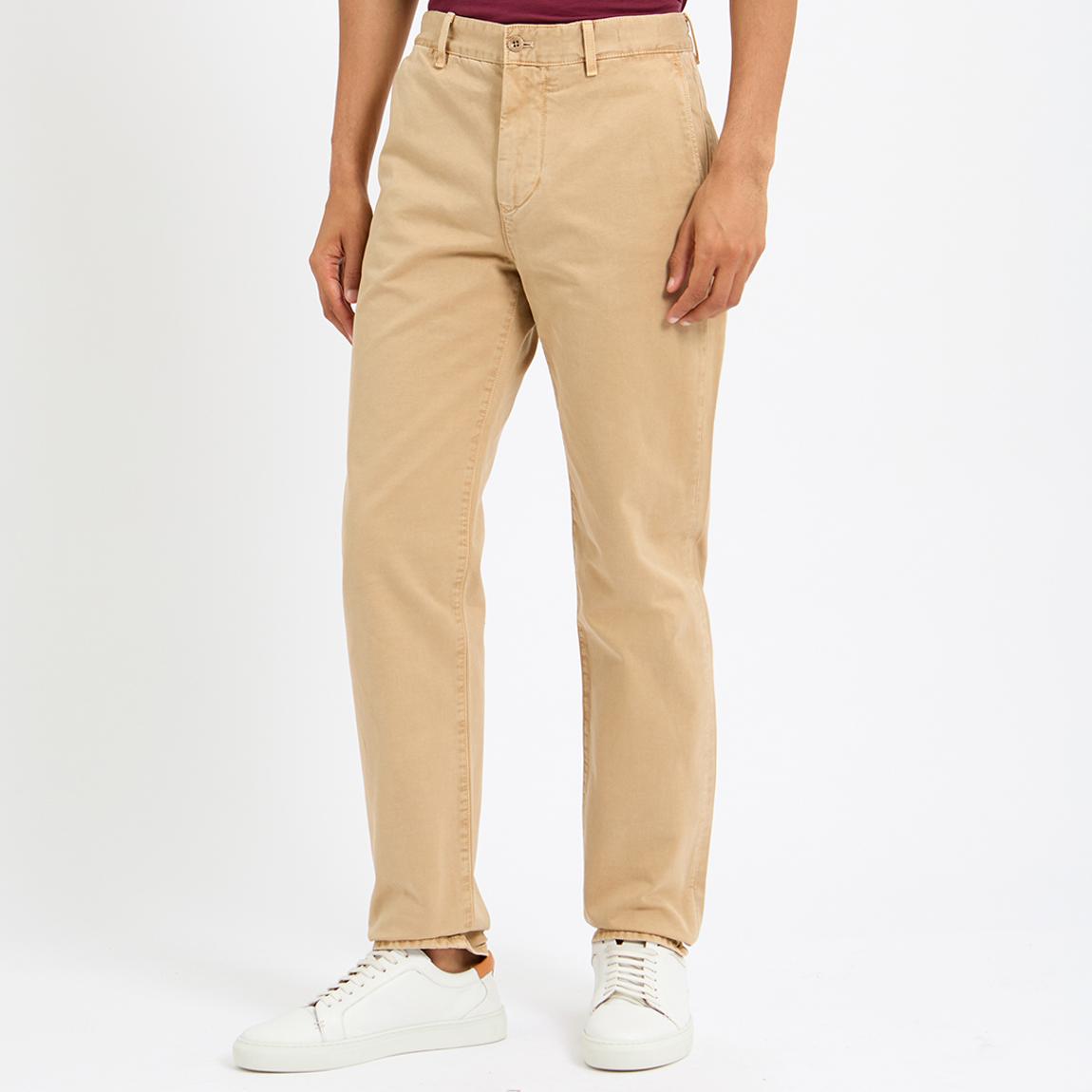 Beige Regular Twill Chino Trousers main product photo