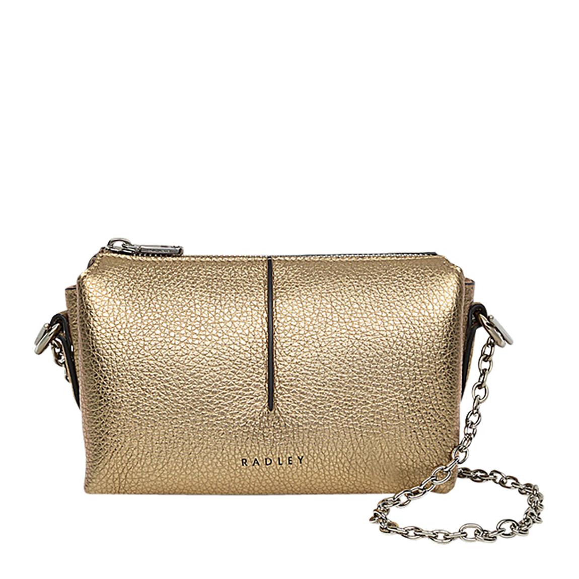Icy Gold Mini Hillgate Place Chain Zip-Top Crossbody Bag main product photo