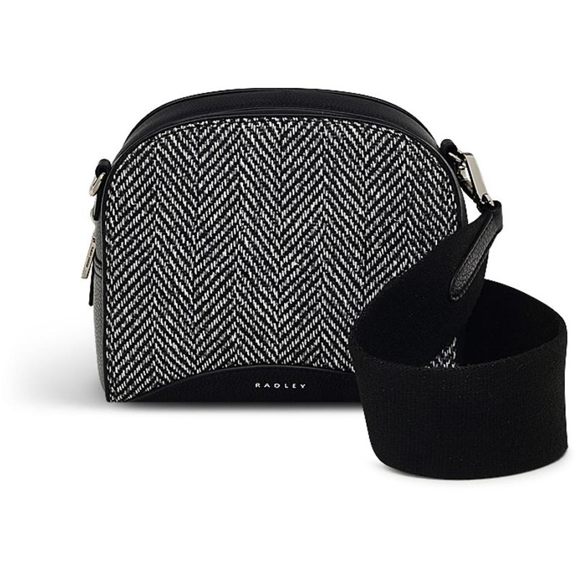 Black Small Arden Crescent Heritage Zip Around Crossbody Bag main product photo