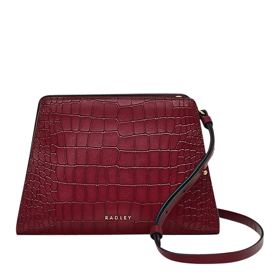 Cranberry Small Glasshouse Faux Croc Open Top Crossbody Bag main product photo