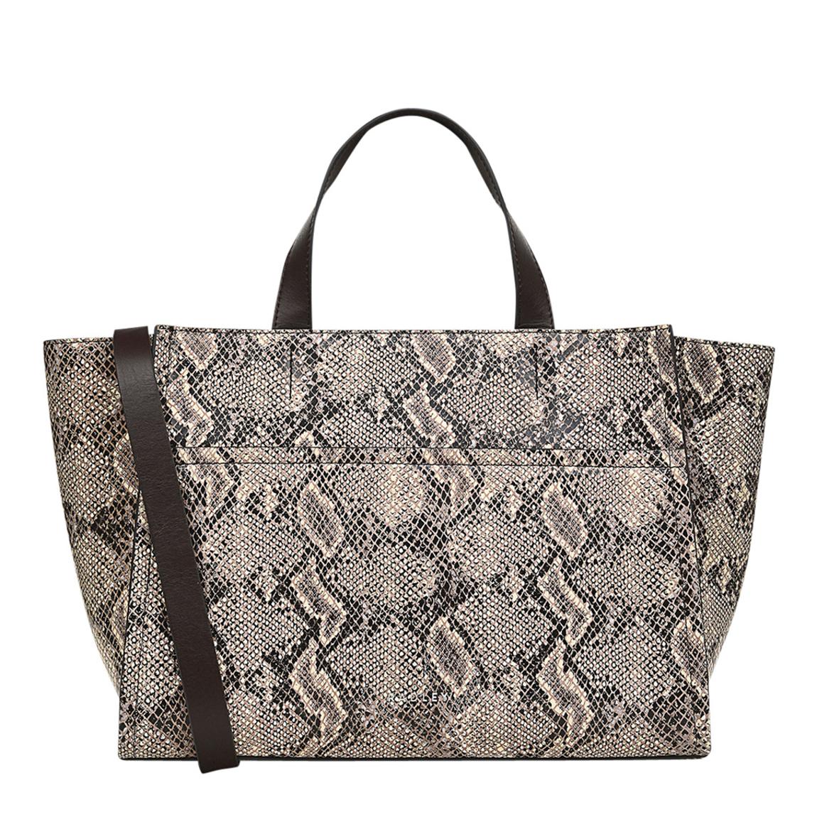 Chalk Medium Oak Street Faux Snake Zip-Top Grab Bag main product photo