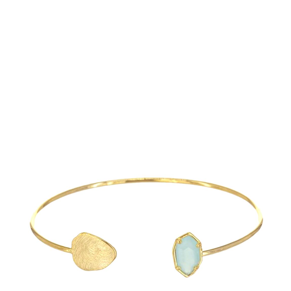 18K Gold Sea Green Cuff Bangle main product photo