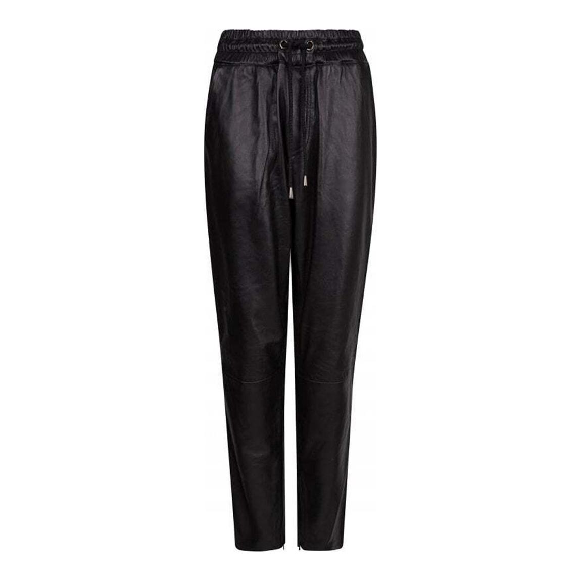 Black Malaxis Leather Tapered Trousers main product photo