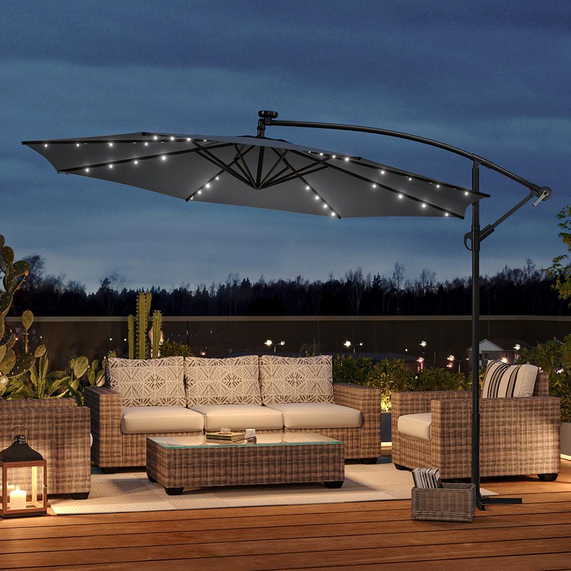 3m Cantilever Garden Parasol with LED Light main product photo