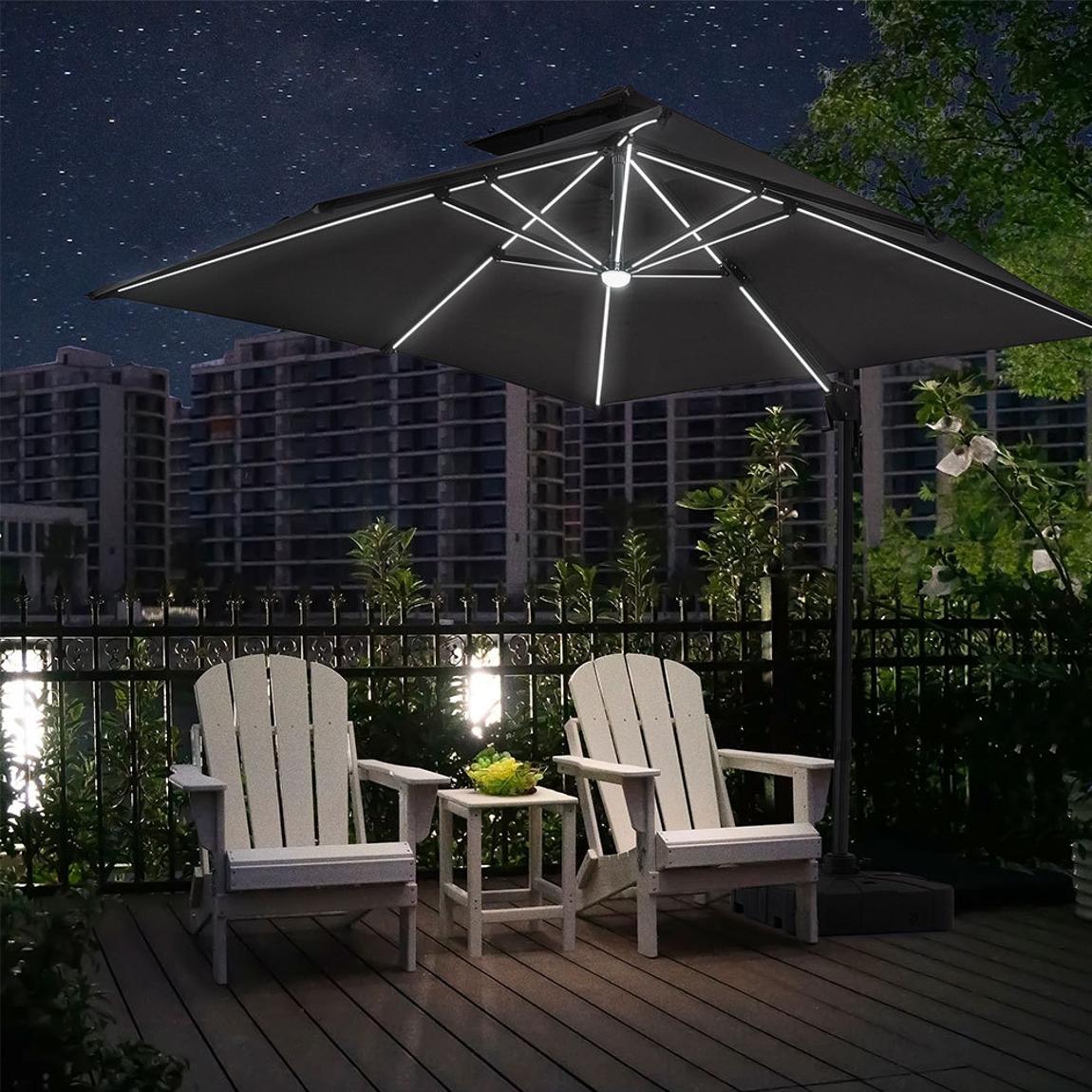 Outdoor Large 3M LED Cantilever Parasol with Base main product photo