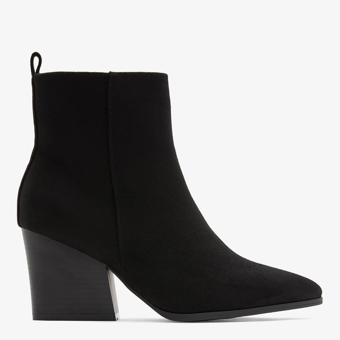 Black Ming Suede Heeled Western Boot main product photo