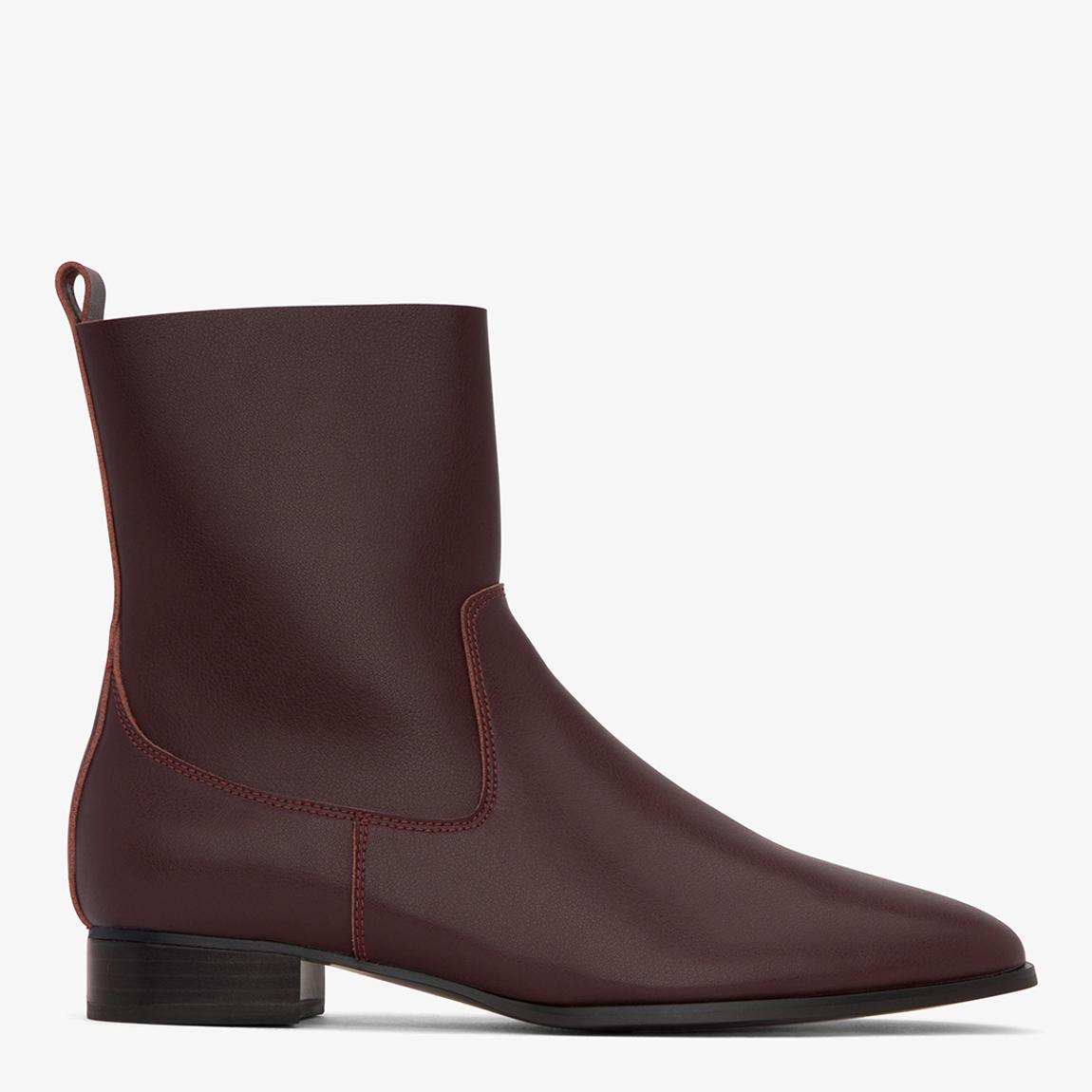 Burgundy Tammy Flat Ankle Boot main product photo