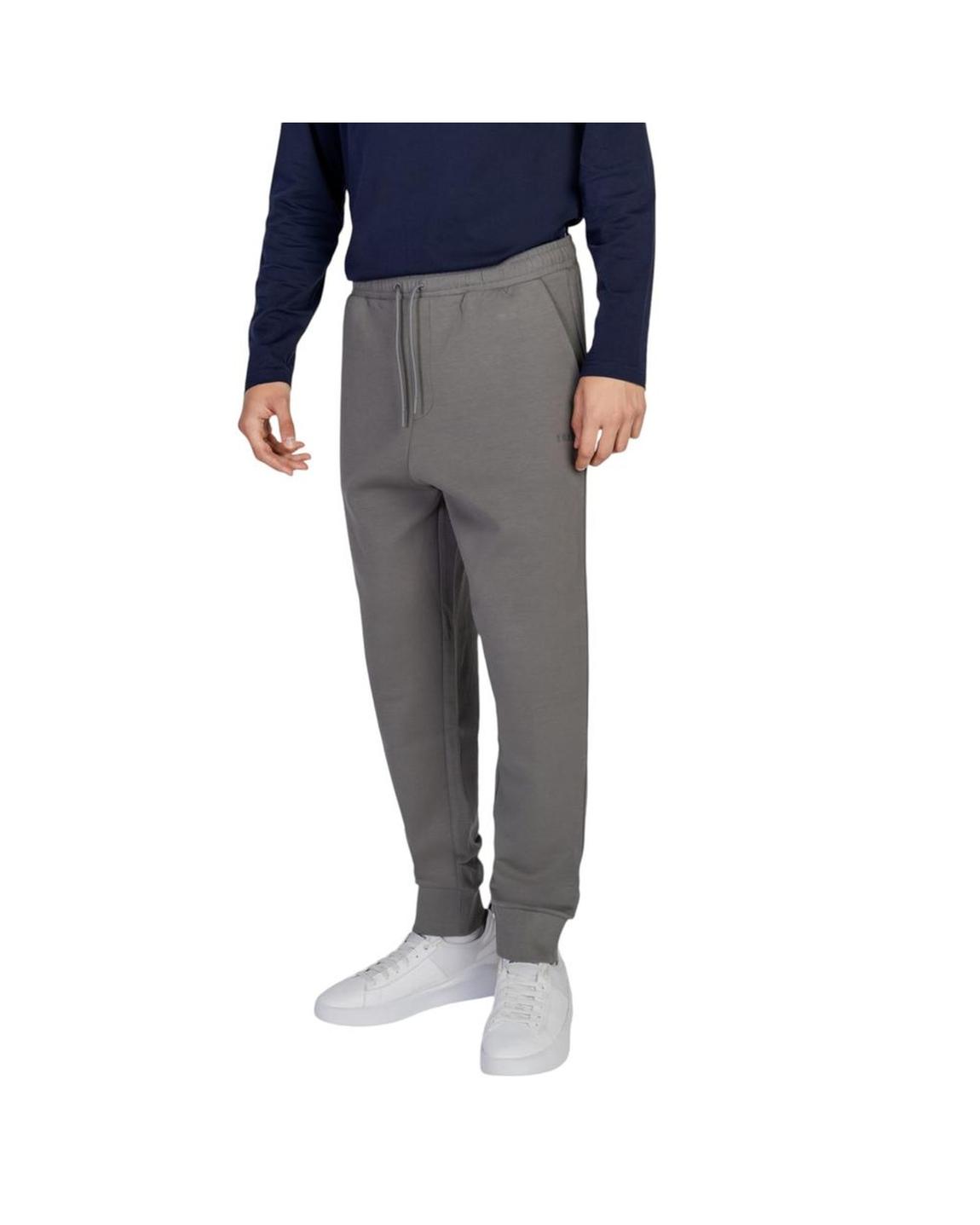 Grey Drawstring Cotton Blend Joggers main product photo