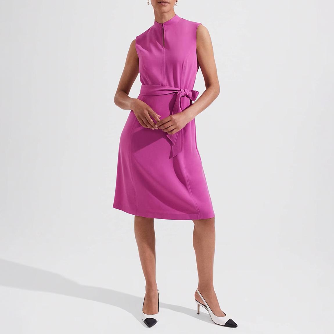 Pink Sleeveless Tie Front Shona Dress main product photo