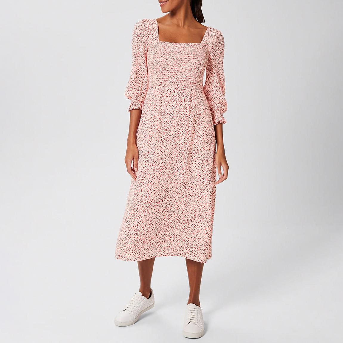 Pink Juliet Square Neck Midi Dress main product photo