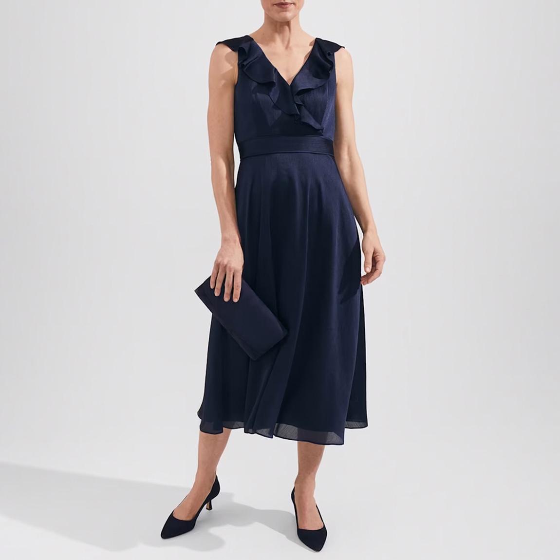 Navy Romina Fit and Flare Midi Dress main product photo