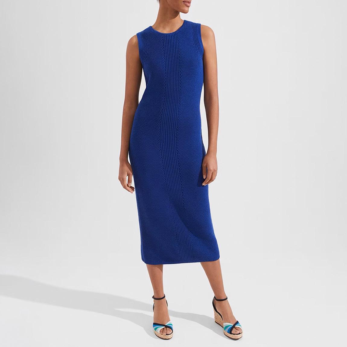 Bright Blue Elea Knitted Cotton Dress main product photo