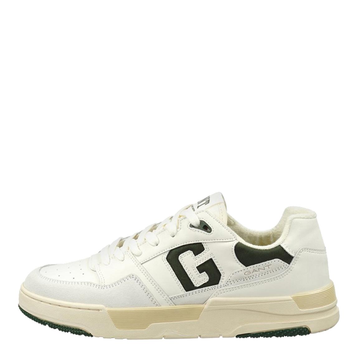 Men's White/Green Brookpal Leather Trainer main product photo