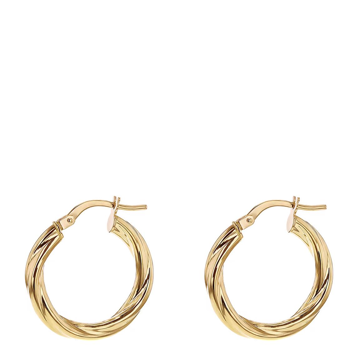18K Gold Twist Hoop Itlalian Earrings main product photo