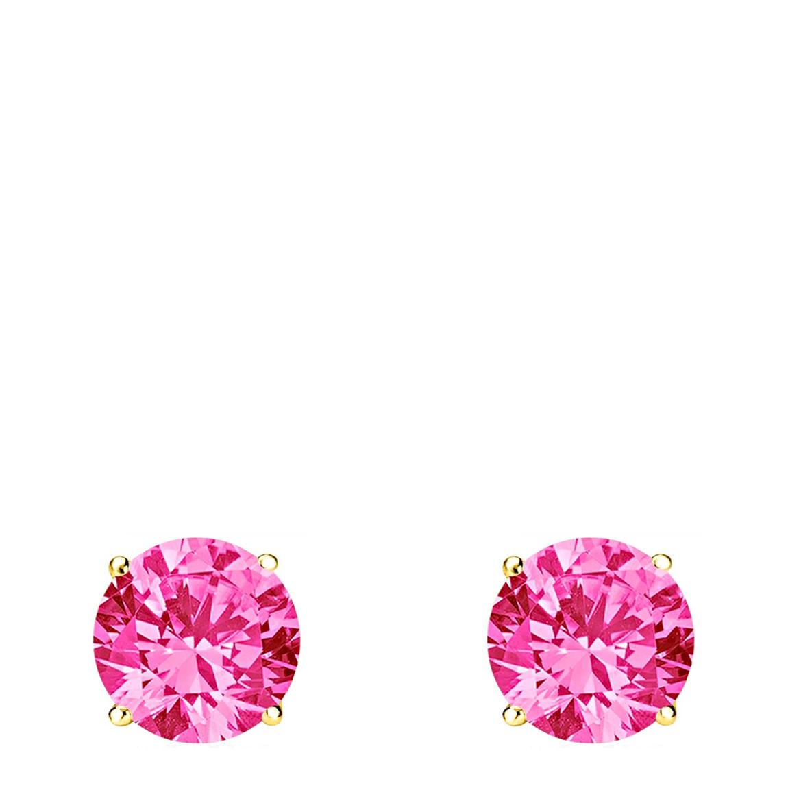 18K Gold Vibrant Pink Stud Earrings main product photo