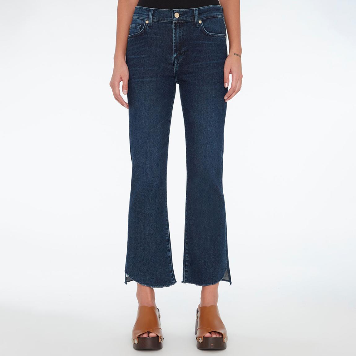Dark Blue Cropped Raw Hem Jeans main product photo