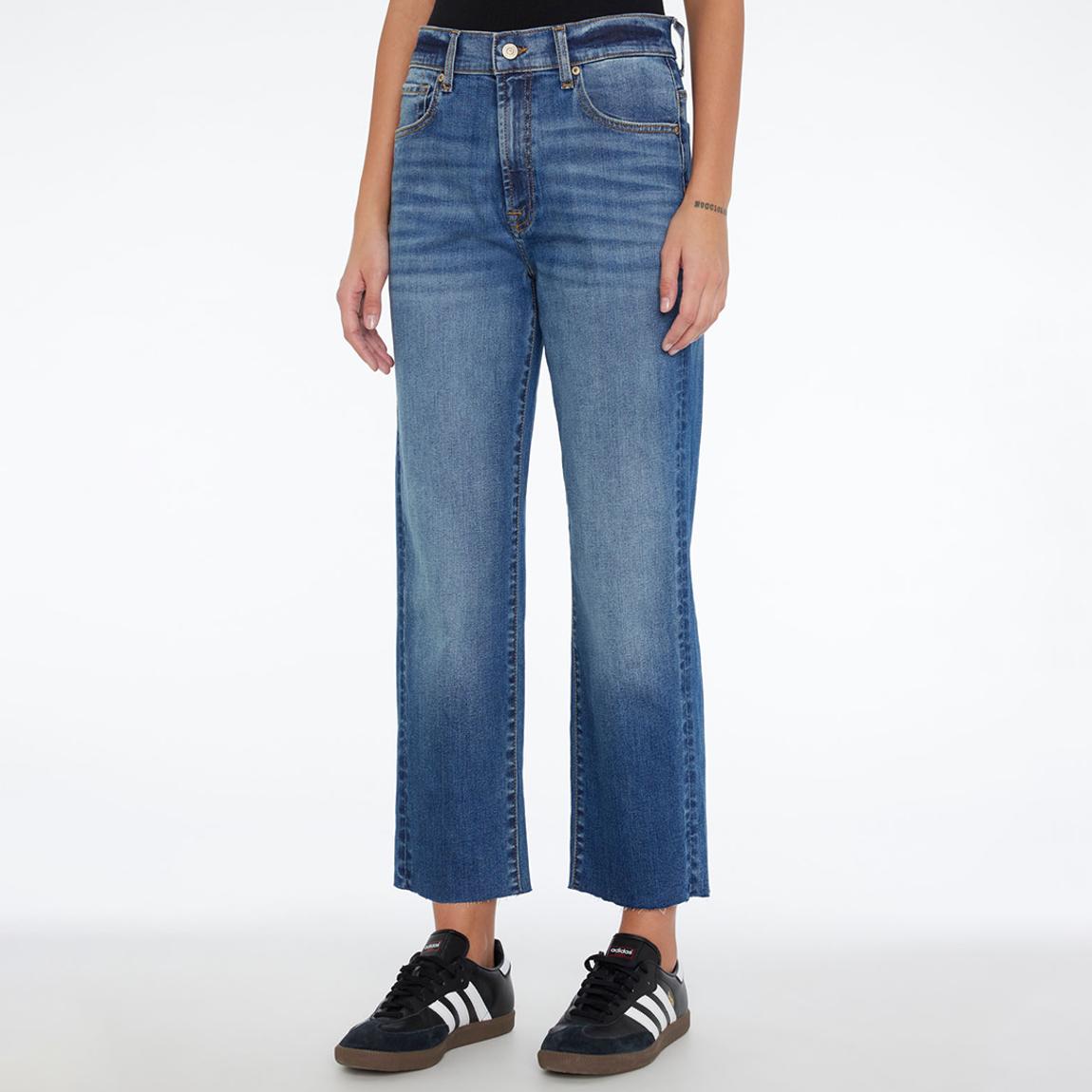 Mid Blue Crop Straight Jeans main product photo