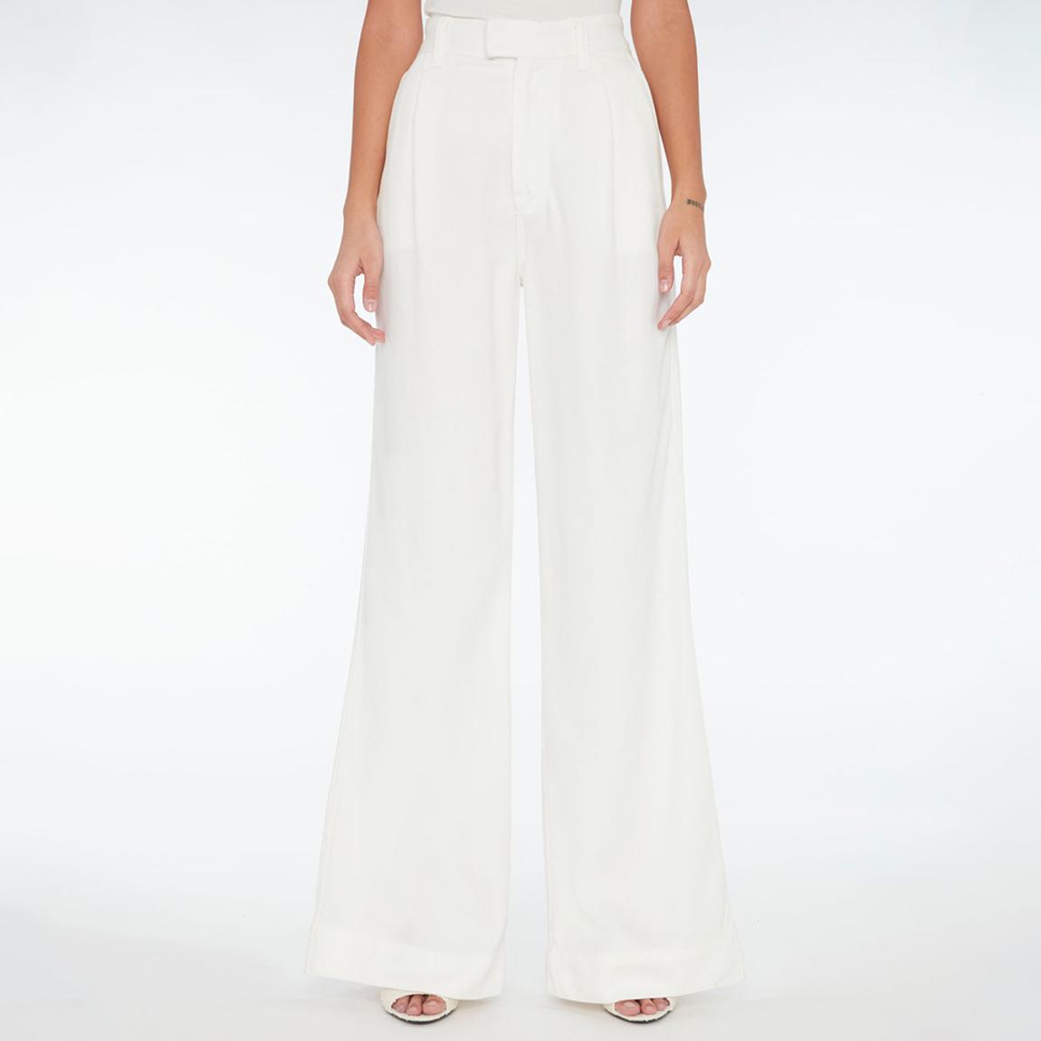 White Wide Leg Pleated Trousers main product photo